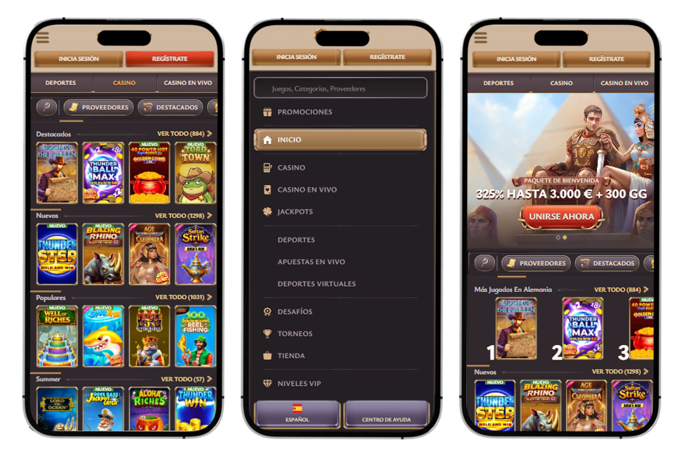 Versión móvil de Vicibet Casino adaptada para teléfonos y tablets